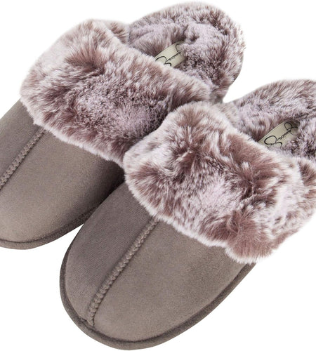 Women'S Comfy Faux Fur House Slipper Scuff Memory Foam Slip on Anti-Skid Sole