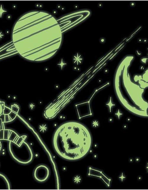 Load image into Gallery viewer, Outer Space Glow-In-The-Dark Puzzle, 100 Pieces, 18”X12”, Made for Kids Age 5+, Illustrations of Planets, Stars, Spaceships and More, Award-Winning Glow in the Dark Puzzle
