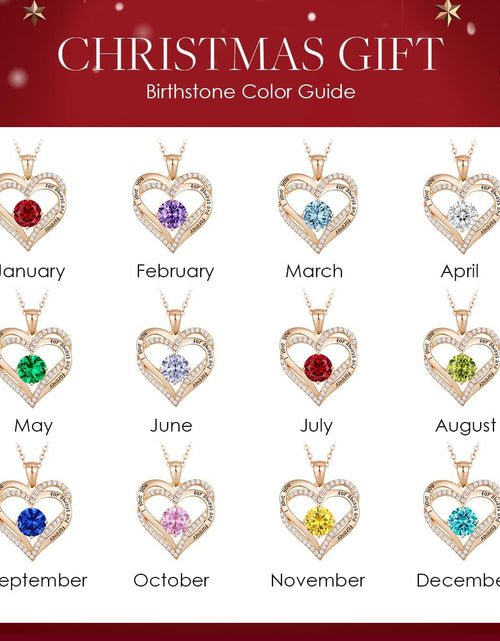 Load image into Gallery viewer, Forever Love Heart Pendant Necklaces for Women 925 Sterling Silver with Birthstone Zirconia, Birthday Christmas Jewelry Gift for Women Girls

