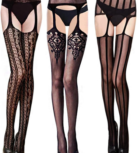 Women Patterned Fishnet Tights Black Fishnets Net Stockings Pantyhose