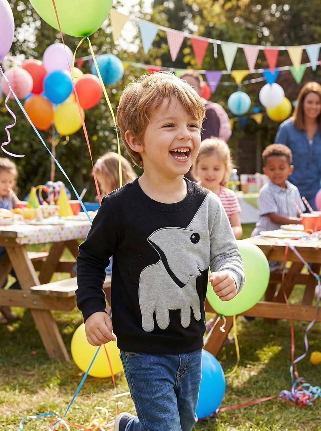 Boys Sweatshirts Elephant Pullover T-Shirts Toddler Cotton Cute Tops Tee Long Sleeve Outdoor Outfit