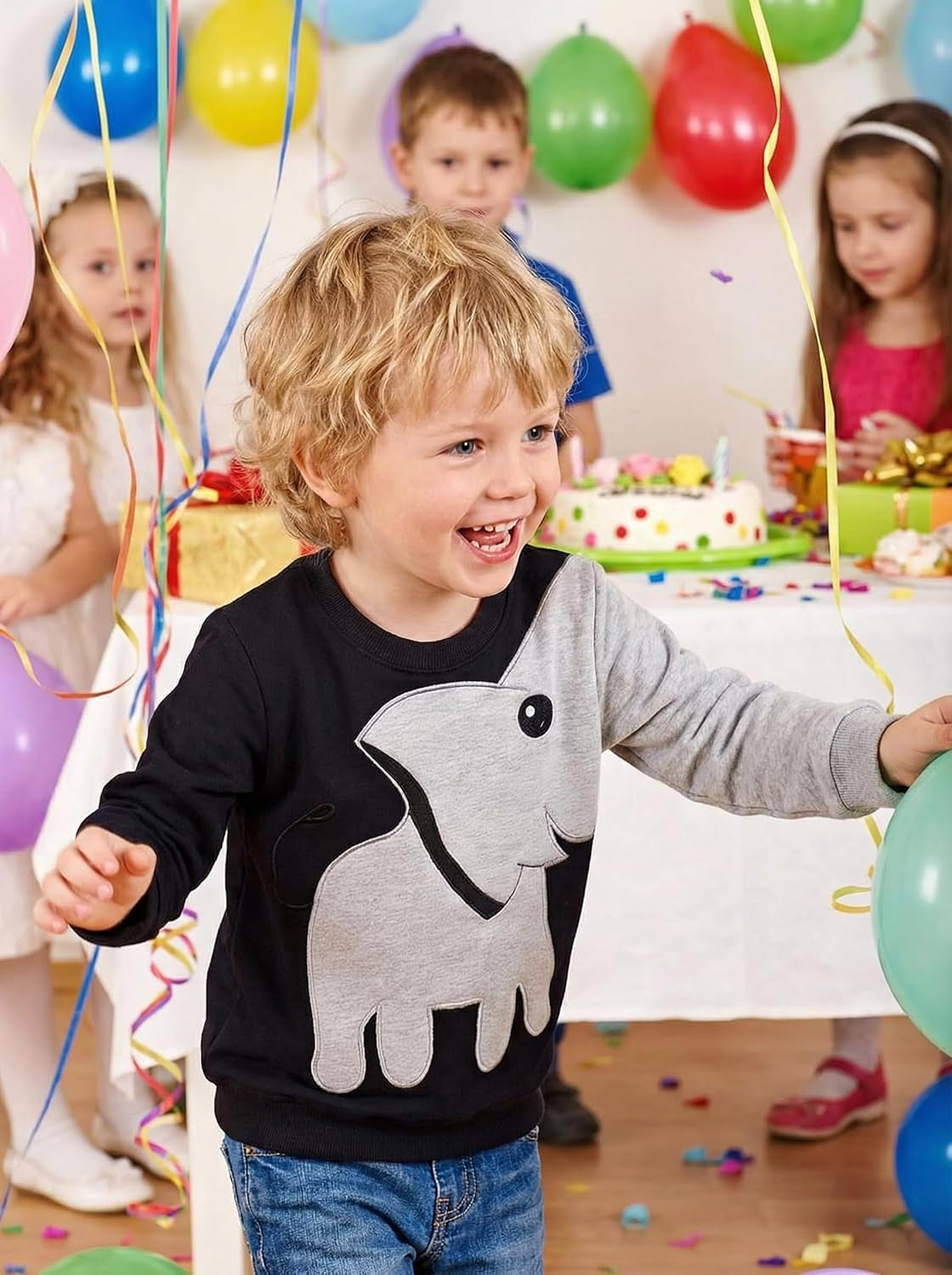 Boys Sweatshirts Elephant Pullover T-Shirts Toddler Cotton Cute Tops Tee Long Sleeve Outdoor Outfit