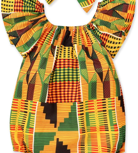 African Baby Clothes Girl Dashiki Ankara Outfit Set