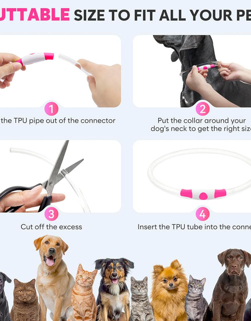 Load image into Gallery viewer, Light up Dog Collars - Waterproof LED Dog Collar, Glow in the Dark Pet Collars, TPU Cuttable Lighted Puppy Collar Lights for Small Medium Large Dogs (Pink)
