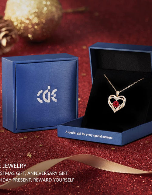 Load image into Gallery viewer, Forever Love Heart Pendant Necklaces for Women 925 Sterling Silver with Birthstone Zirconia, Birthday Christmas Jewelry Gift for Women Girls
