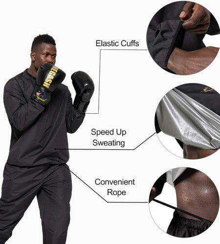 Sauna Suit for Men anti Torn Sweat Sauna Suit Lightweight Waterproof Men Sauna Suit for Boxing Exercise Get Fitness Working Out