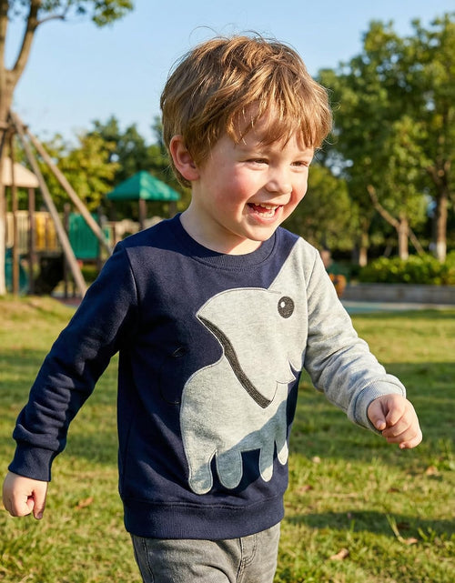 Load image into Gallery viewer, Boys Sweatshirts Elephant Pullover T-Shirts Toddler Cotton Cute Tops Tee Long Sleeve Outdoor Outfit
