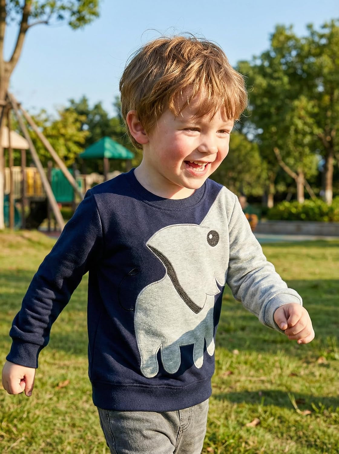 Boys Sweatshirts Elephant Pullover T-Shirts Toddler Cotton Cute Tops Tee Long Sleeve Outdoor Outfit
